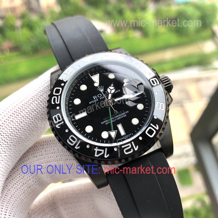 Free Warranty Rolex Gmt-Master II Black Rubber Strap Watch Free Warranty Rolex Gmt-Master II Black Rubber Strap Watch